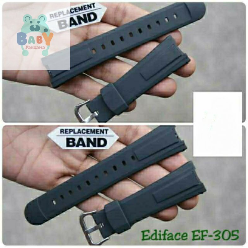 TALI JAM CASIO EDIFICE EF-305 - EF 305 - EF305 RUBBER STRAP TALI JAM EDIFACE EF 305