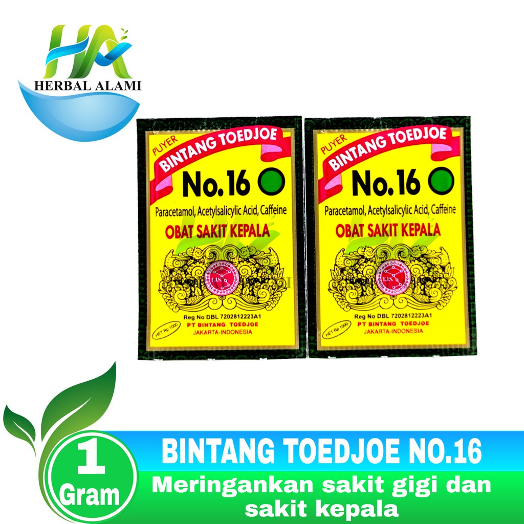 Punyer Bintang Toedjoe No.16 PerRENCENG isi 12 - Obat Sakit Kepala