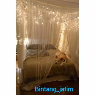  lampu  tumblr tirai 100led warna putih lampu  natal tirai 