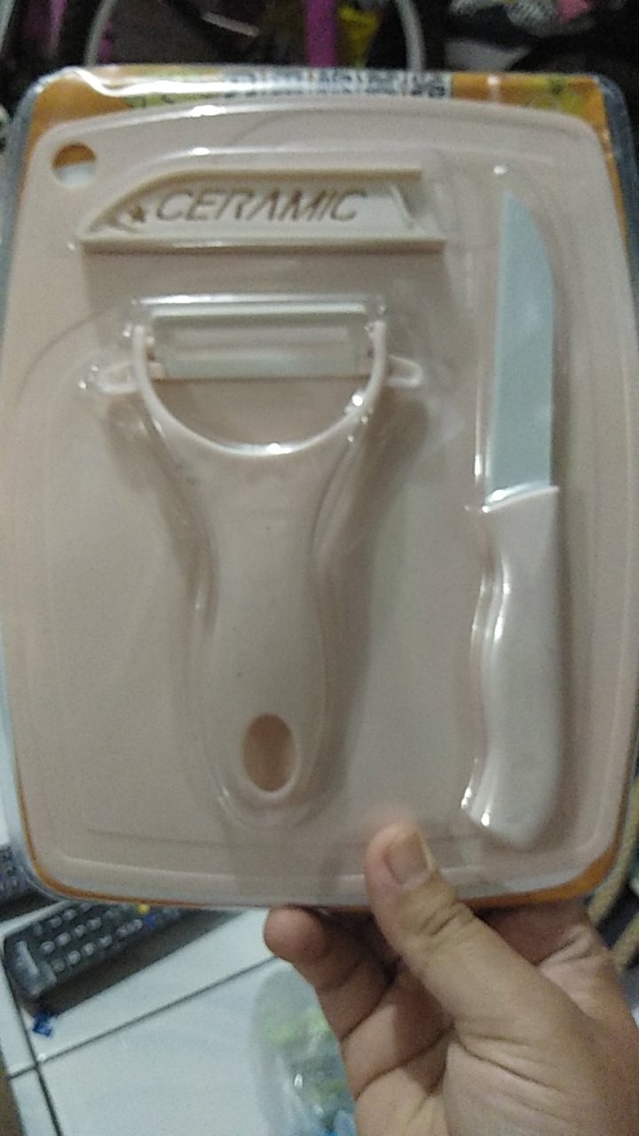 Pisau Set Keramik 3 In 1 Pisau Set / Alat Dapur / Pisau / Talenan