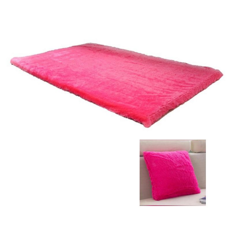 karpet bulu pink fanta free bantal