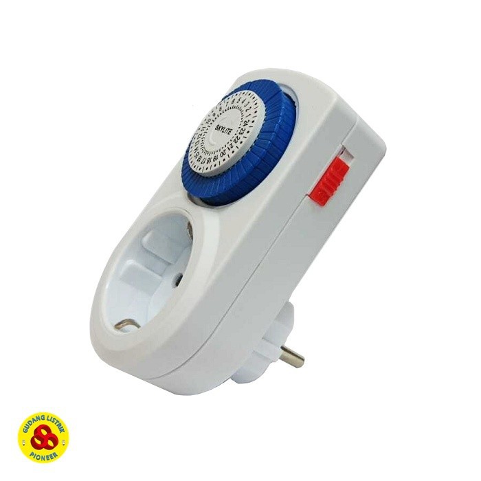 Stop Kontak Timer Analog 24 Jam Manual Time Controller Plug Socket