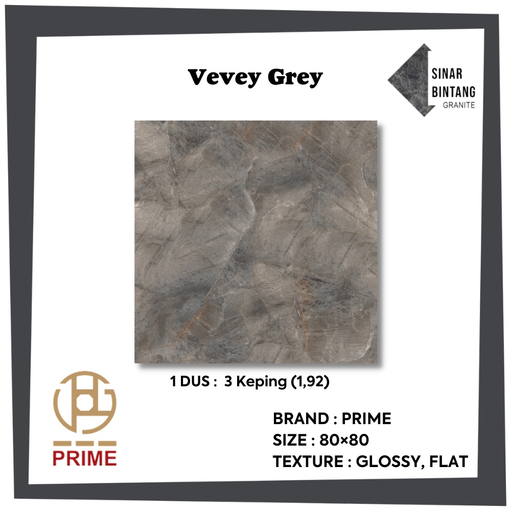 Granit 80X80 | Granit Lantai Vevey Grey PRIME