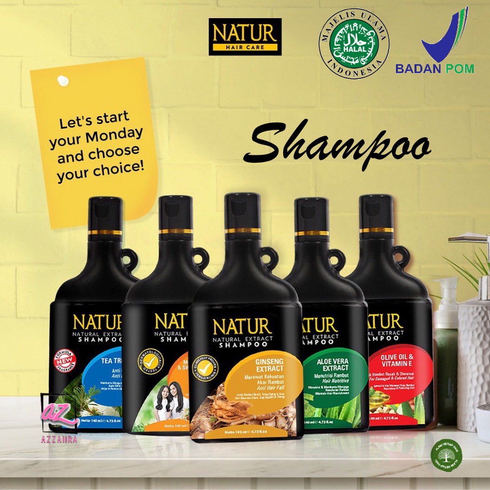 Natur Shampoo Aloe Vera | Ginseng | Tea Tree | Moringa | Olive Oil