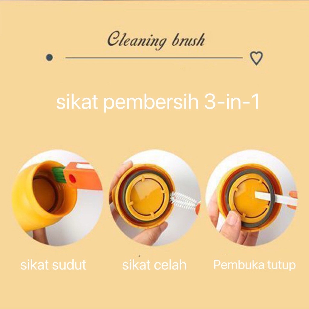 Sikat Pembersih Botol  Pembersih Dot Sela-sela Kecil 3 in 1