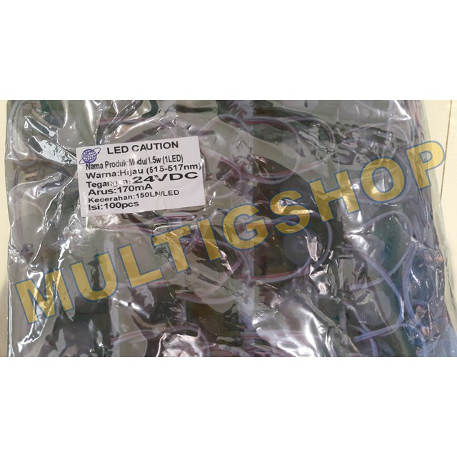 100PCS LED Modul 1.5W 1 LED 24V Putih