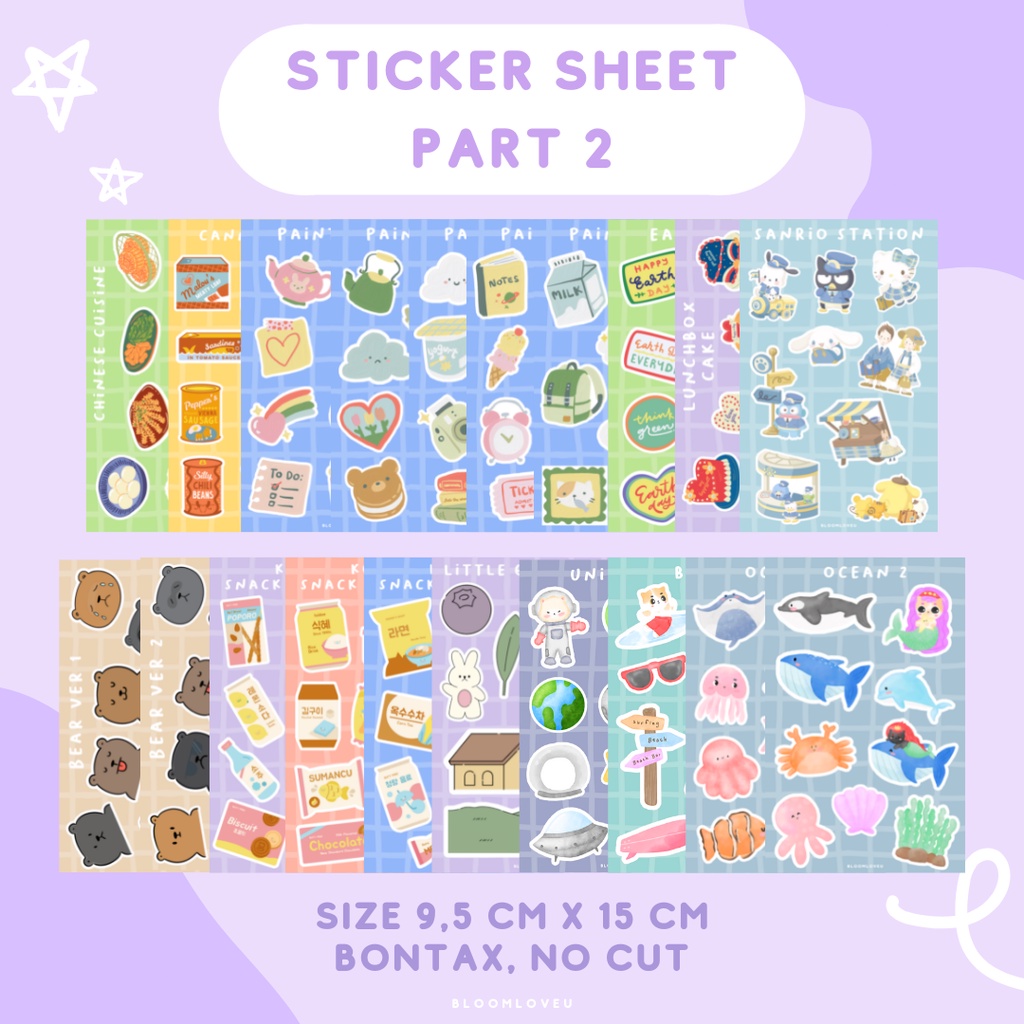 

STICKER SHEET AESTHETIC STIKER JOURNAL BUJO DECO PLANNER POLCO DECO TUMBLR