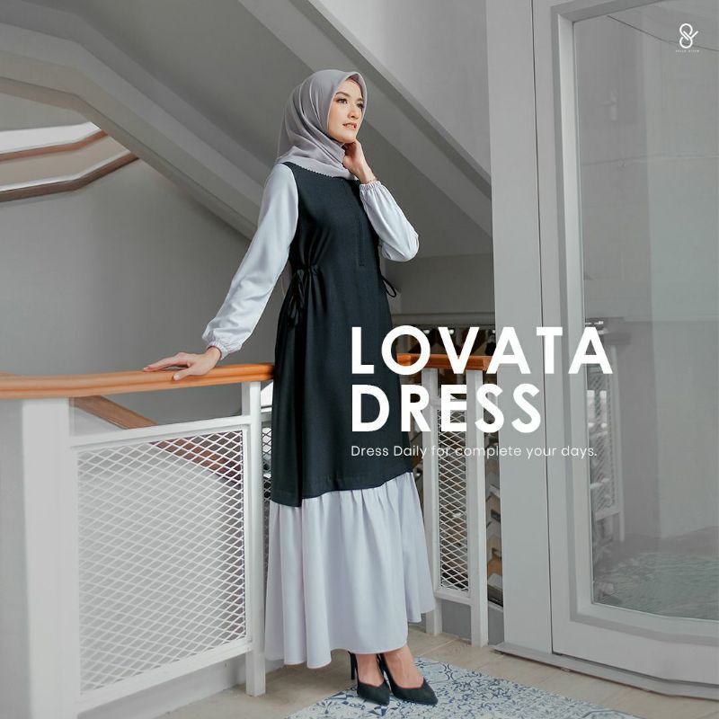 SYLLA// Gamis daily flowy Look LOVATA dress Simple Cantik by Sylla Hijab