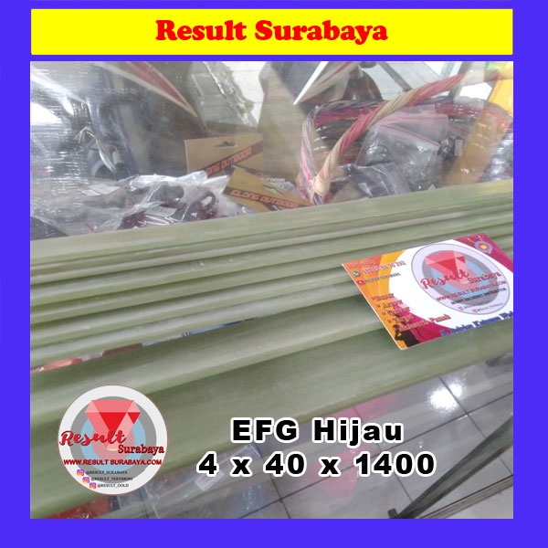 Epoxy Fiber Glass EFG 4 x 40 x 1400 Impor Serat Banyak Warna Hijau