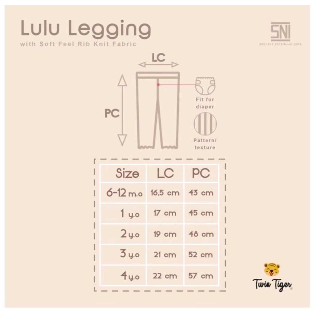 Twin Tiger Baby Lulu Legging Anak Perempuan 0 - 4 Tahun