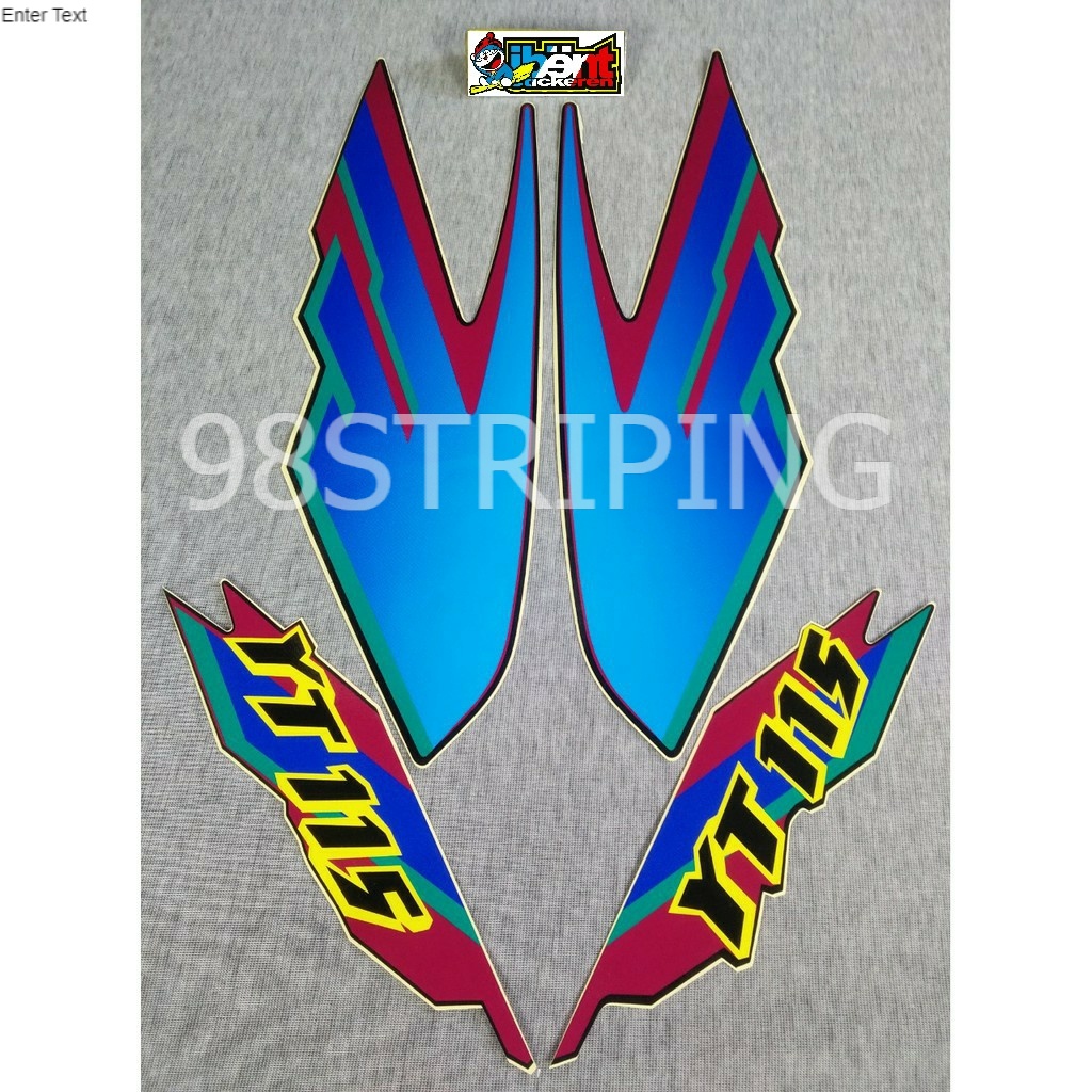 STIKER YT 115 BIRU STRIPING LIS STANDAR ORI YAMAHA  YT115