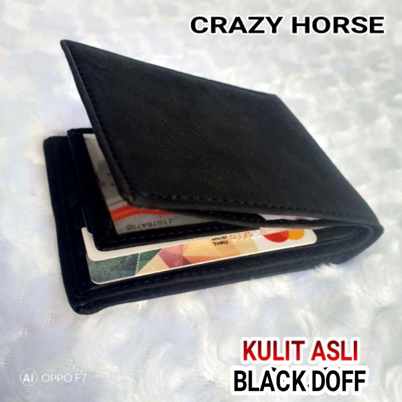 DOMPET KULIT ASLI PRIA JENIS KULIT CRAZY HORSE BLACK DOFF