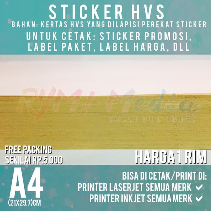 

Grosir Kertas Sticker HVS A4 (1 Rim/500 lembar) Elegan