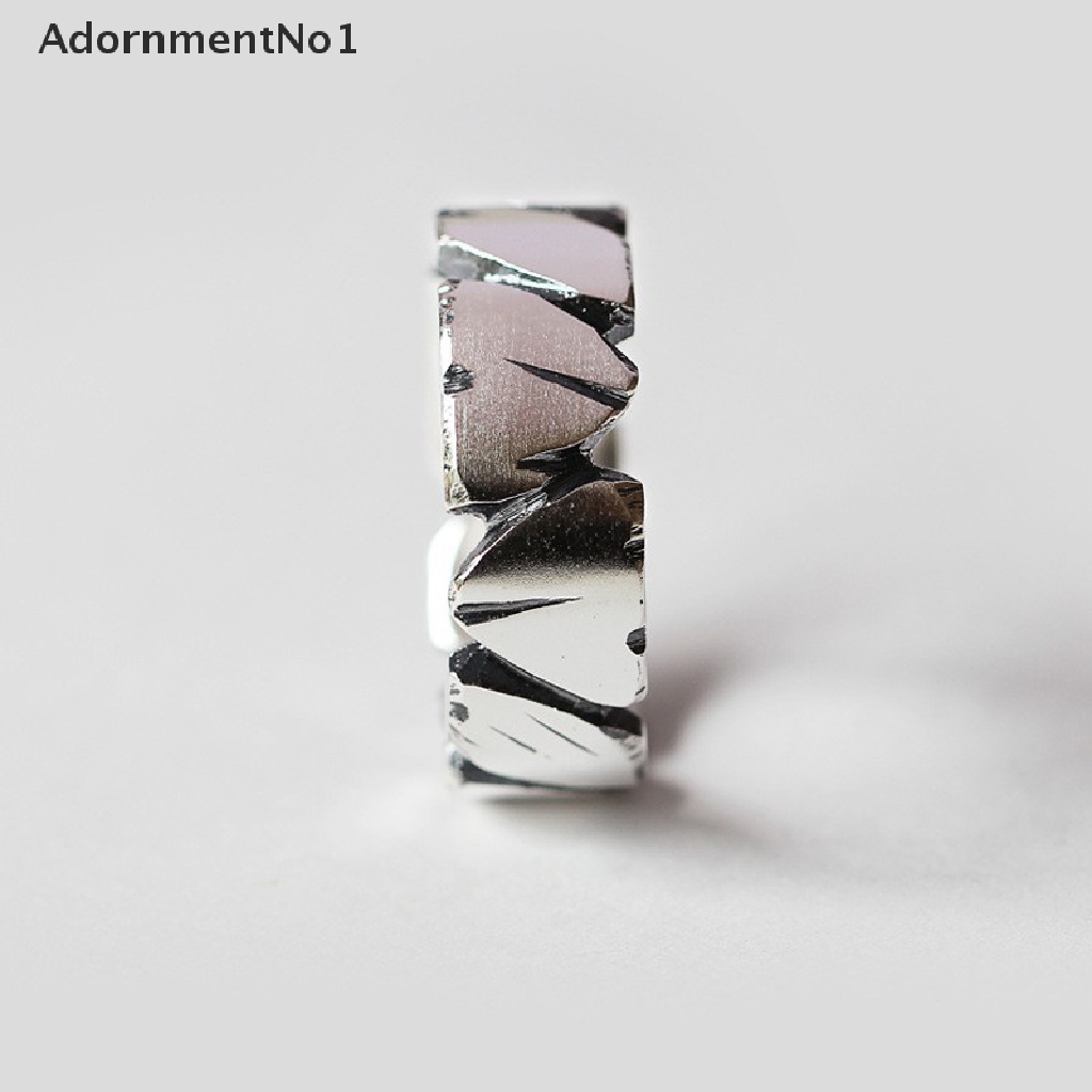 (AdornmentNo1) Cincin Terbuka Adjustable Motif Hati + Tulisan Rock Retro Untuk Pria / Wanita