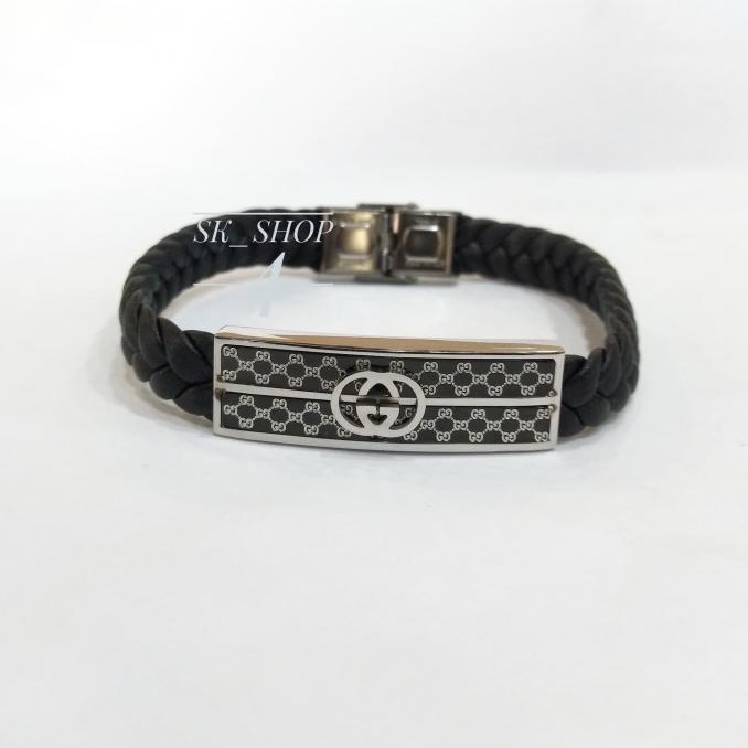 Gelang Kulit Gucci Pria Wanita Titanium Keren