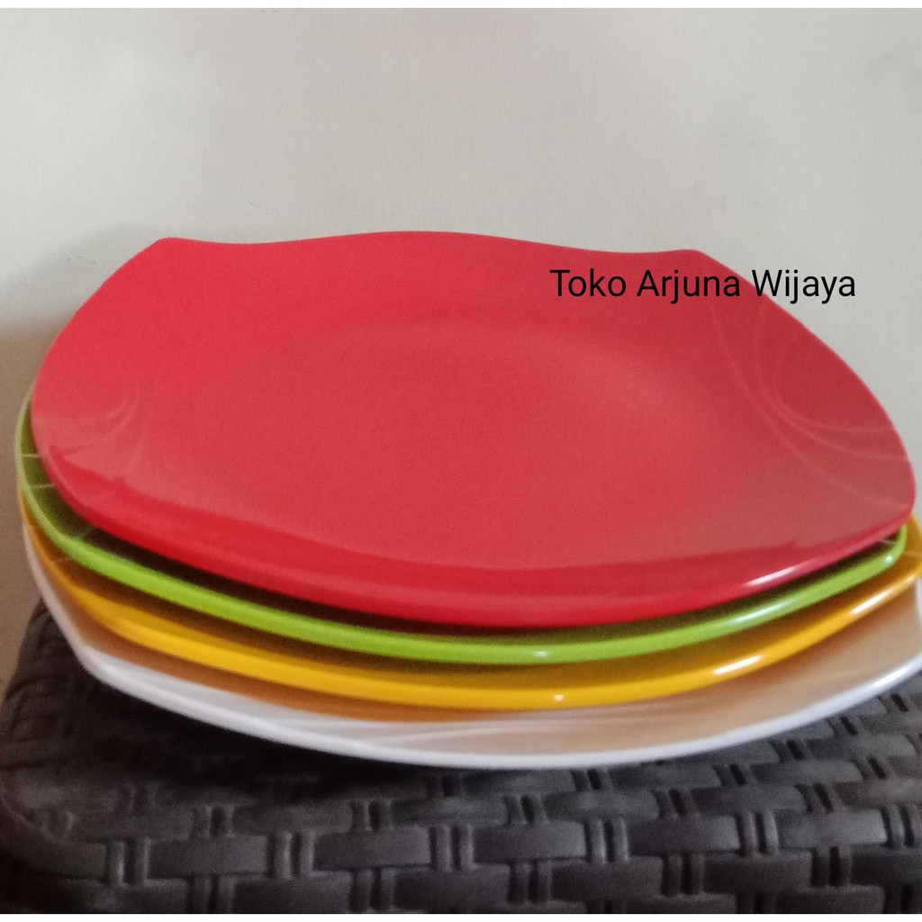 Piring Segi Bunga 10 inch kode PU-1810 Melamine - Harga Satuan (+ Bublewrap &amp; Kardus)