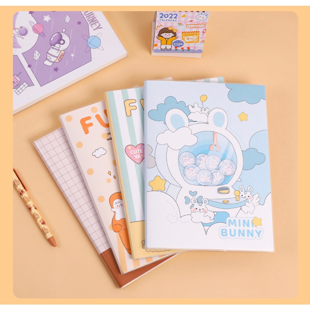 KENSHO Notebook B5 Aesthetic Lucu Import 95 Ply/ Diary / Journal / Bunny