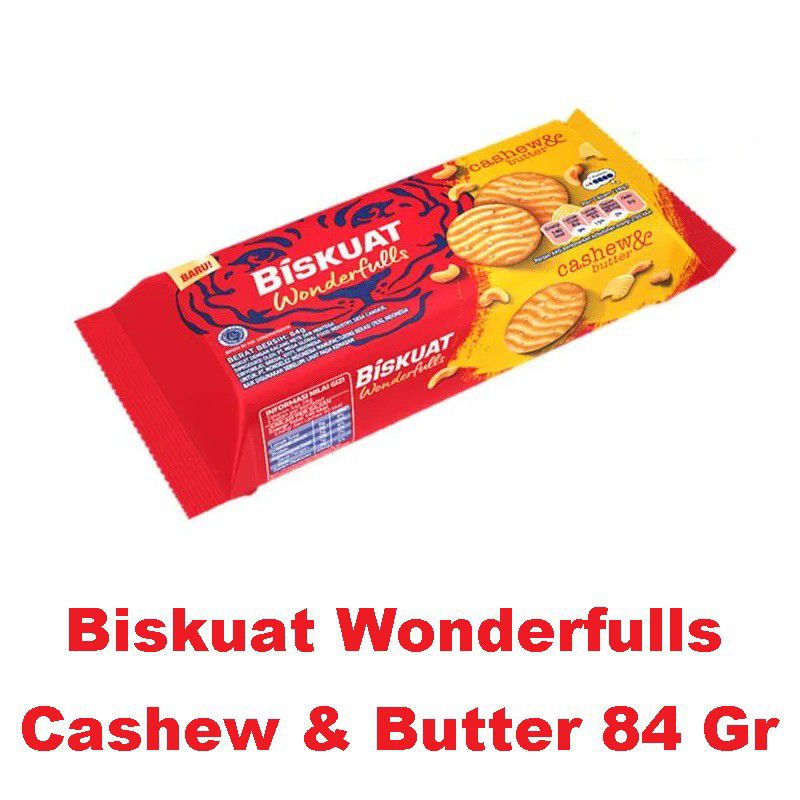 

Biskuat Wonderfulls Biskuit Cashew & Butter 84 gram