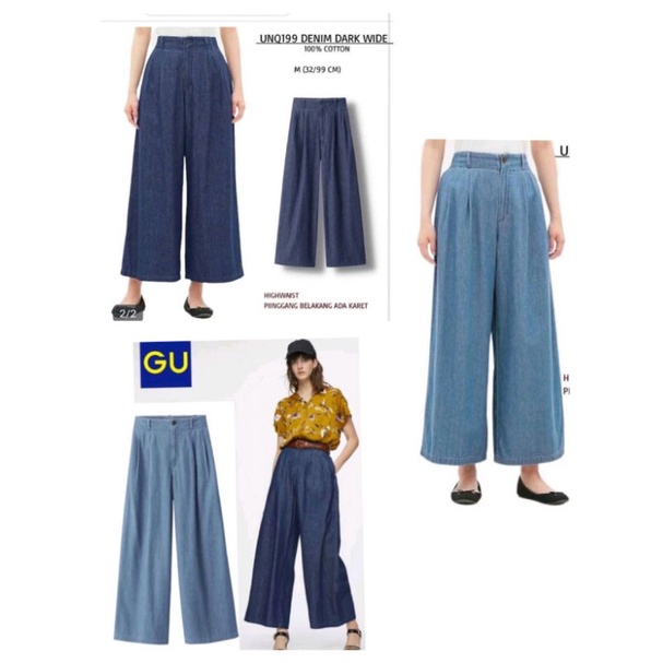 Celana  Kulot Denim Uniqlo by GU Original