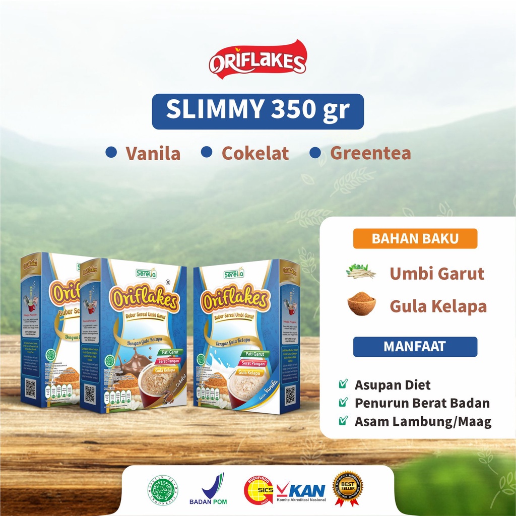 

Oriflakes sereal Slim slimmy 350 gram diet solusi maag asam lambung