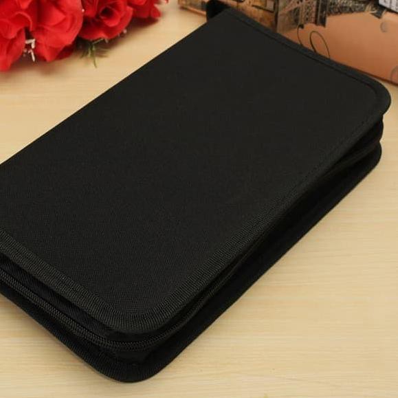 Tempat Kaset Tas DVD CD VCD Kaset Disc Storage 80 Disc - Hitam