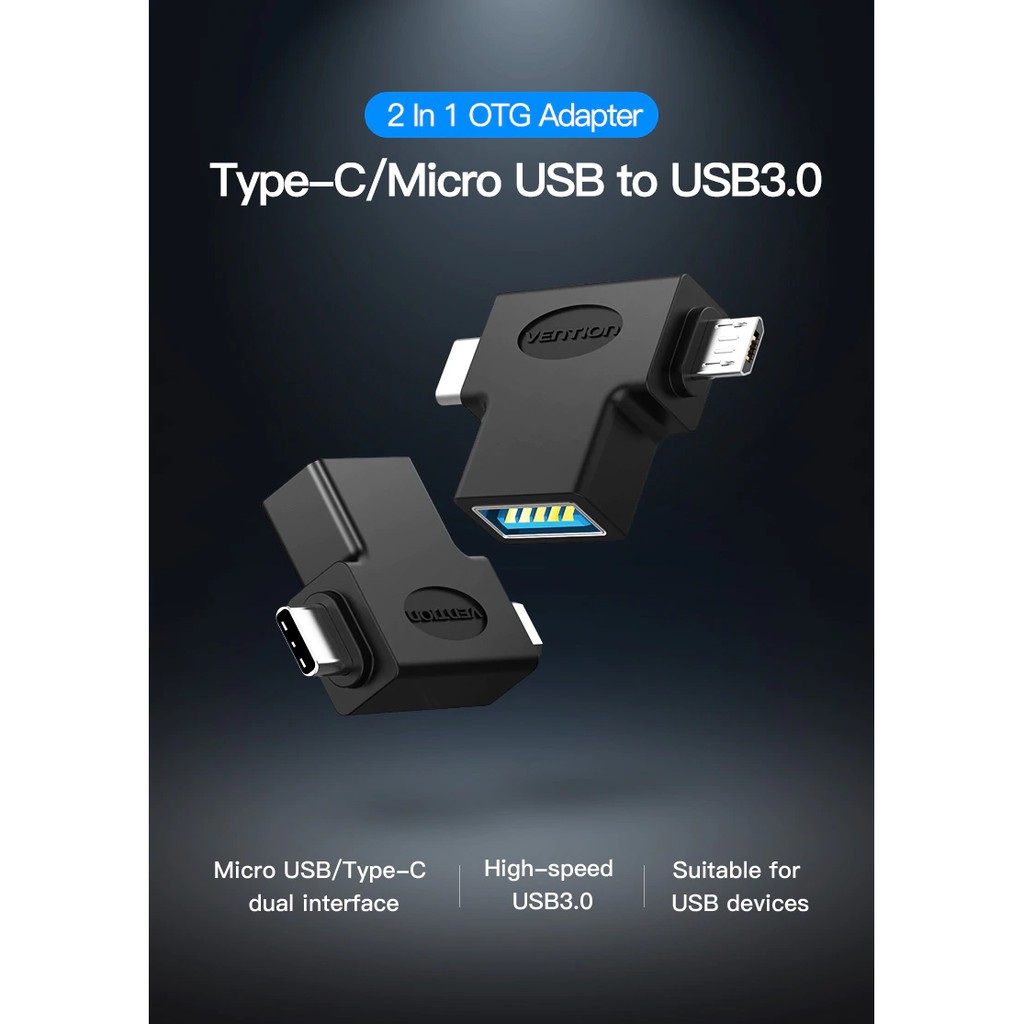 Vention [CDI] USB3.0 OTG Adapter 2in1 Type-C 3.1 Micro Usb High Speed