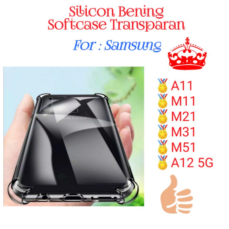 Case Samsung A11 M11 M21 M31 M51 A12 5G Silicon Softcase Bening Transparan Casing Cover Silikon