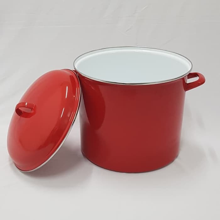 Panci Stockpot Enamel Merah