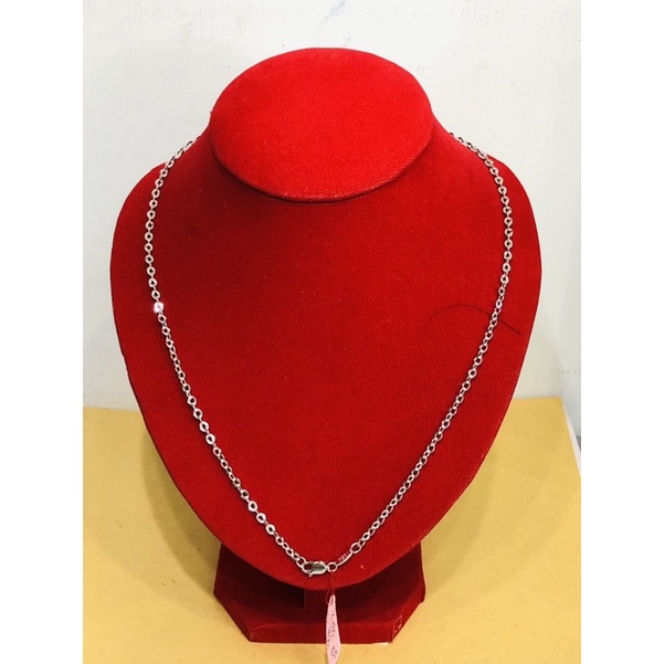 Kalung nori emas asli putih 750/17k