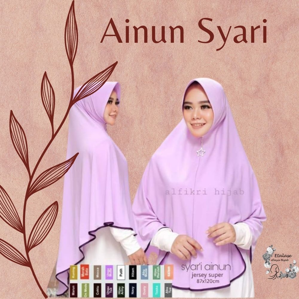 Bergo hijab khimar ainun jersey kerudung pet jilbab instan instant jumbo
