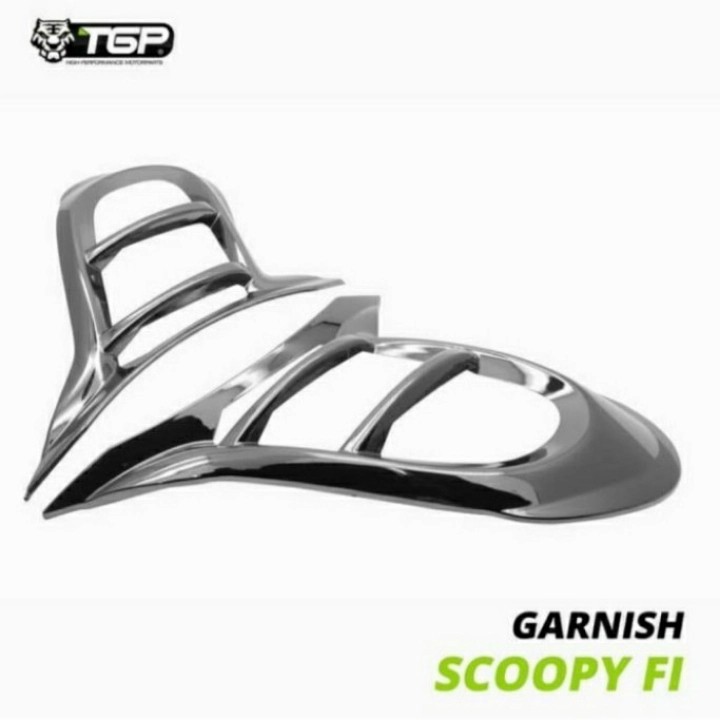 TGP Garnish Lampu Depan Scoopy FI Esp New Bahan Berkualitas - Black Chrome