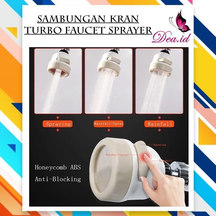 [DEASHOP] TURBO FAUCET SPRAYER 360 ROTASI - SAMBUNGAN KRAN WASTAFEL HEMAT AIR PENDEK