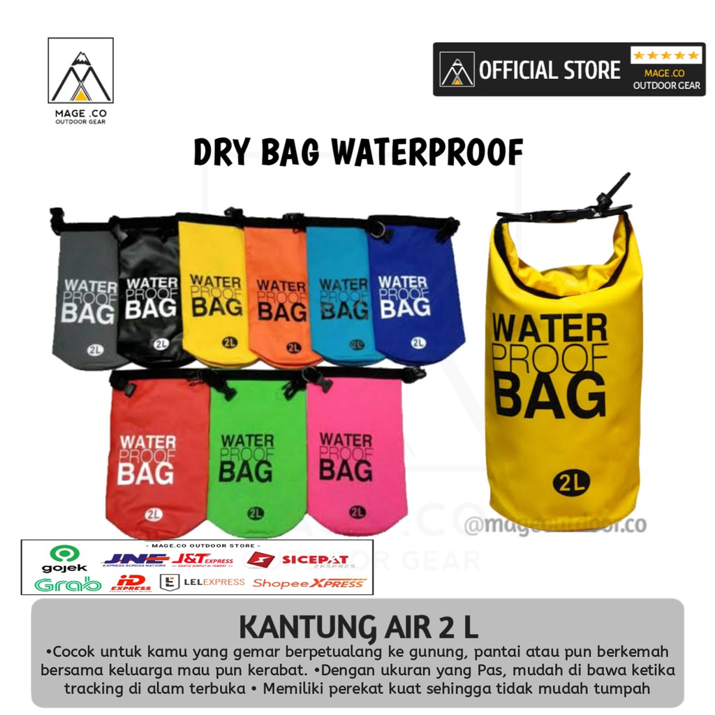 Drybag / dry bag 2 L - waterproof bag 2 L merk ocean pack