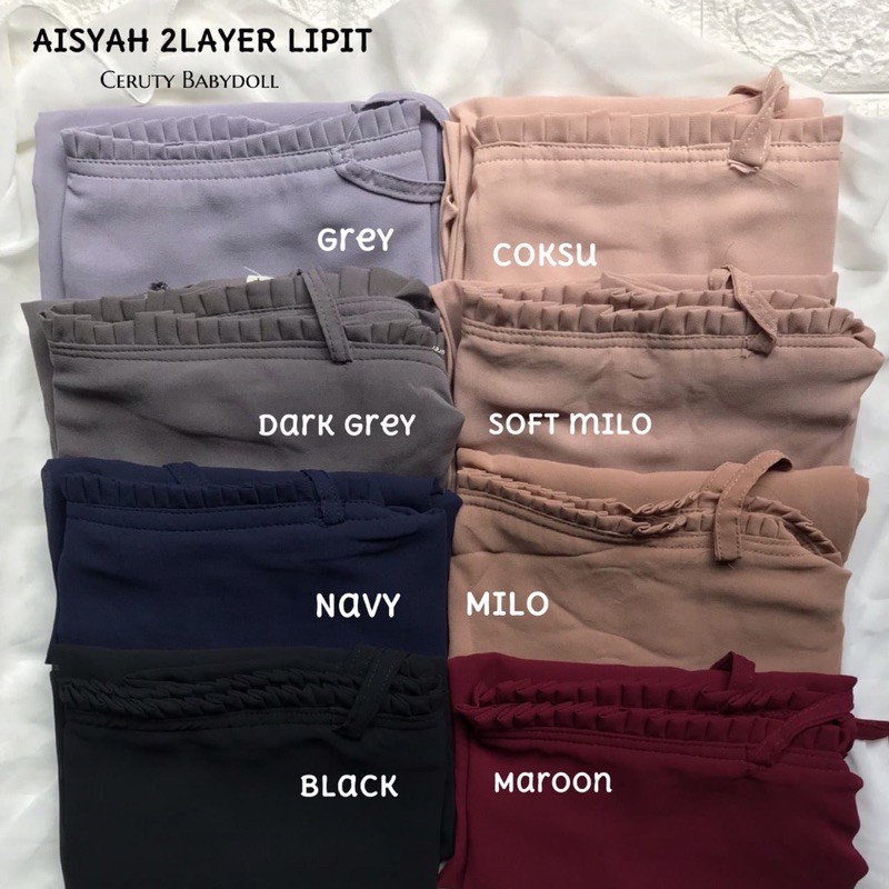 HIJAB JILBAB AISYAH 2LAYER LIPIT