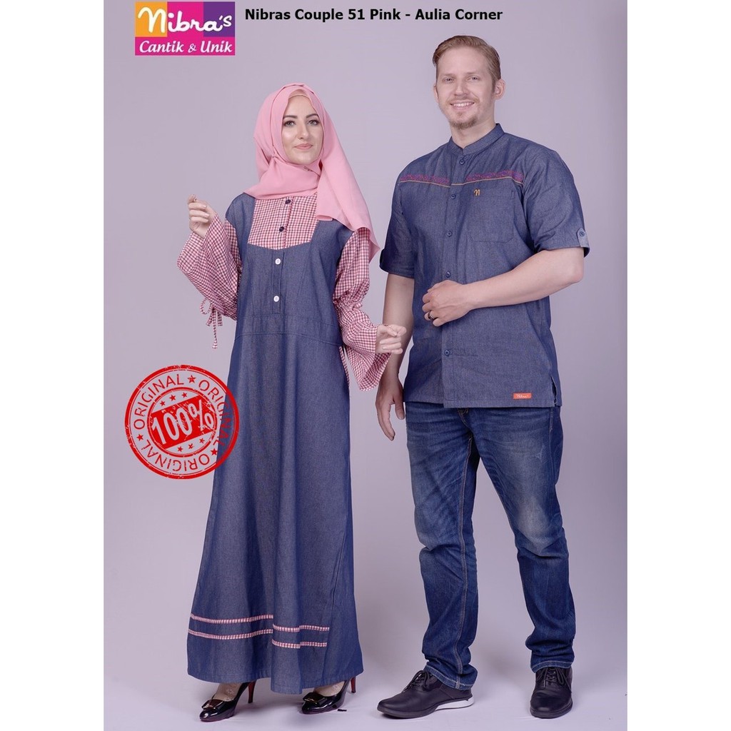 SALE Baju Lebaran Nibras Couple 51 Pink Baju Muslim Couple Keluarga