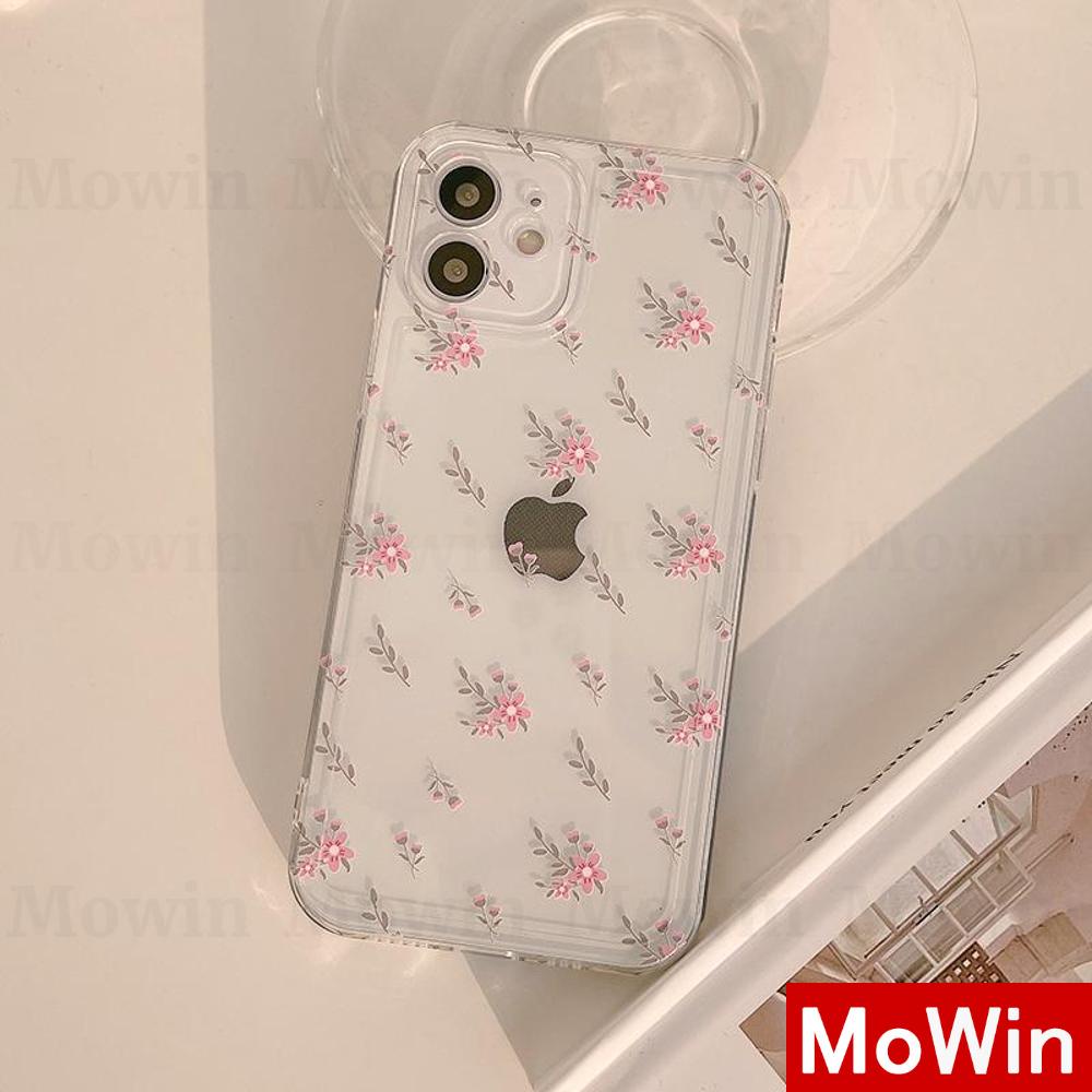 iPhone Case Silicone Soft Case Clear Case High Quality TPU Thickening Camera Full Coverage Protection Shockproof Case Pink Floral Flower Simple Style For iPhone 13 Pro Max iPhone 12 Pro Max iPhone 11 Pro Max iPhone 7 Plus iPhone XR XS MAX Max 7/8/S Pro