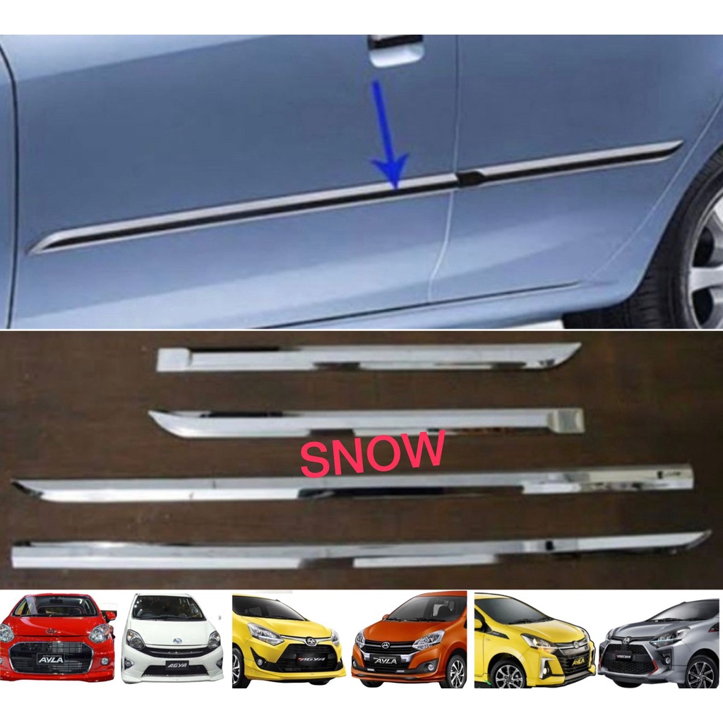 List Body Samping Agya Ayla 2013 2016 2017 2020 2022 Side Molding Chrome