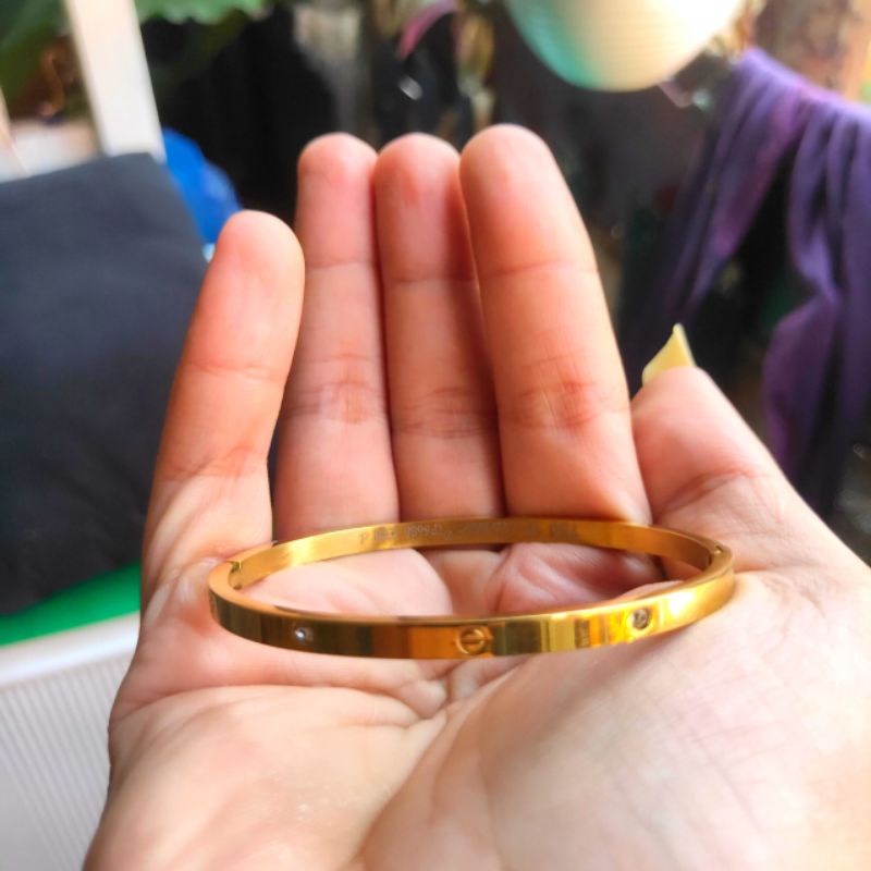 Gelang TITANIUM Emas berlapis permata Wanita