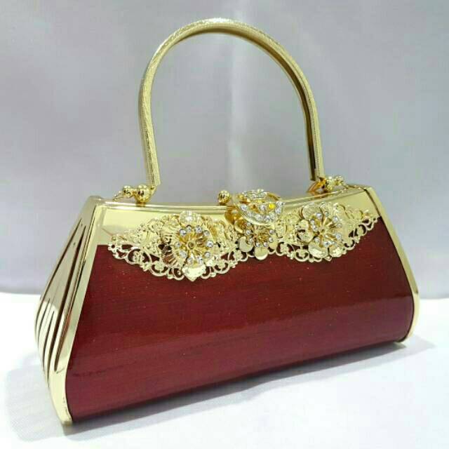 Terbaru! Clutch Pesta Farnell Cantik  Tas Kondangan Glitter Glossy 2882