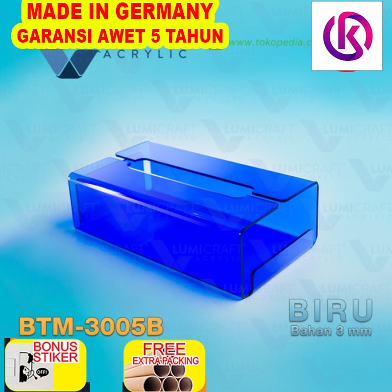 

Grosir Kotak Tissue MINIMALIS Acrylic Panjang - Bahan 3mm | BTM-3005 - Biru