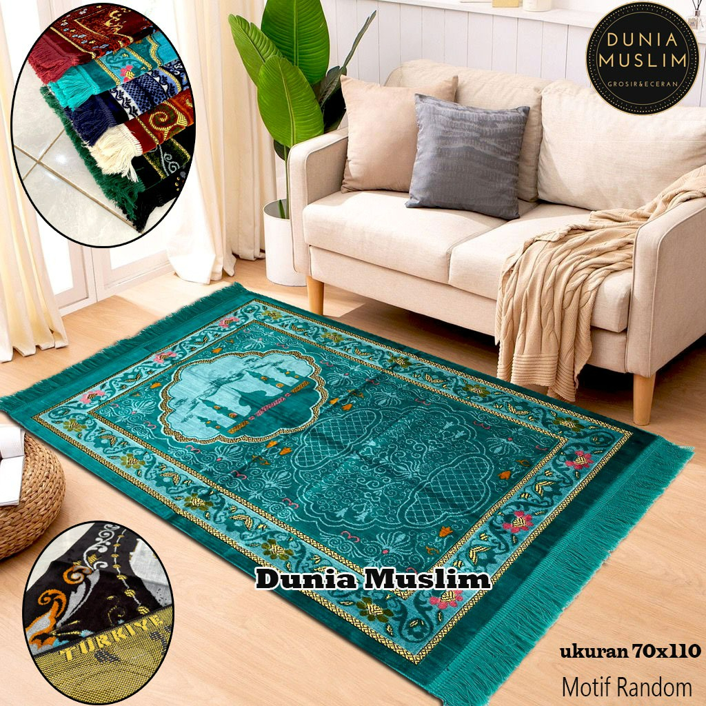 Sajadah Dewasa Turki Beludru Super Tebal dan Halus 70 x 110 cm