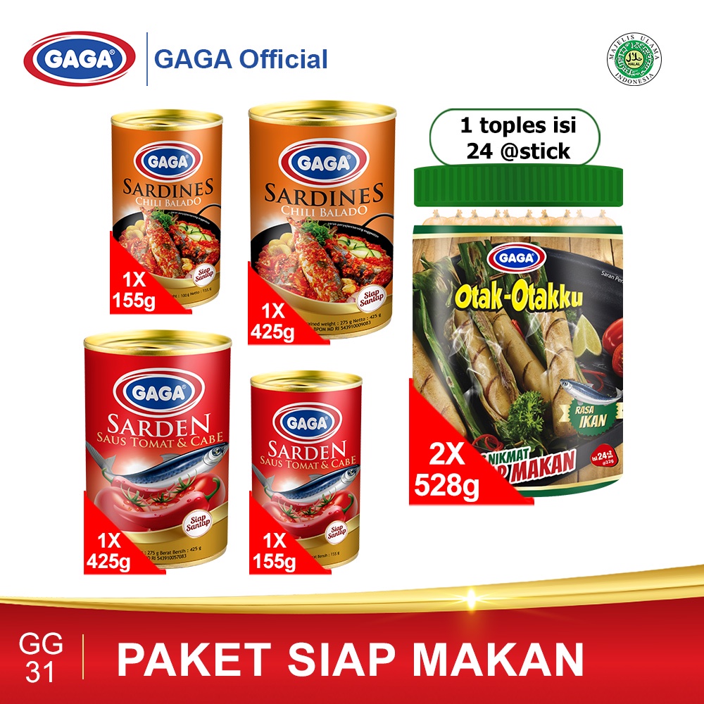 

Beli 4 GAGA Sarden GRATIS 2 Toples GAGA Otak-otakku 22gr. (GG31)