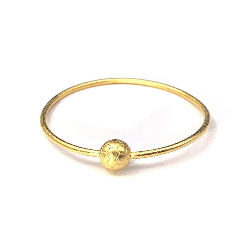 Gelang Tangan Lapis Emas Emas Asli Kadar 375 Model Frosted Gaya Bangkok Untuk Wanita