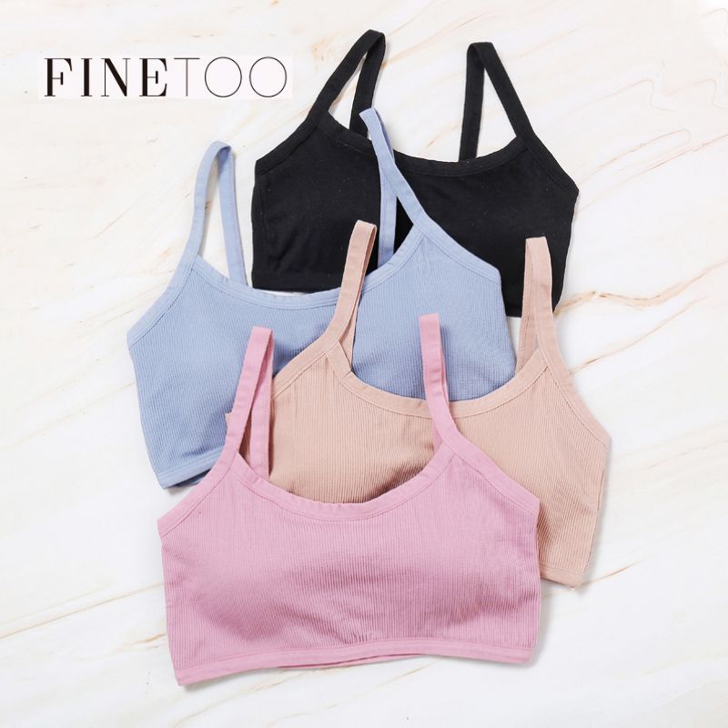 FINETOO FT03 Sport Bra Busa Tanpa Kawat Tali Garis Belakang Push Up Gym Fitness Jogging Yoga Pakaian Dalam