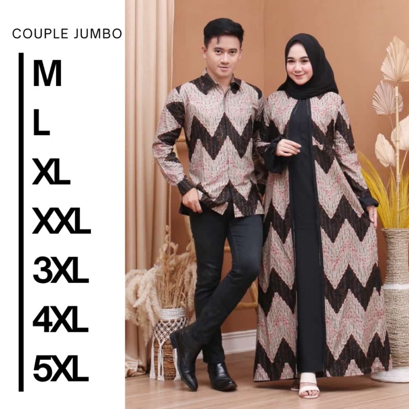READY SUPER JUMBO batik jumbo couple batik sarimbit gamis 3L 4L 5L 6L seragam pesta multazam