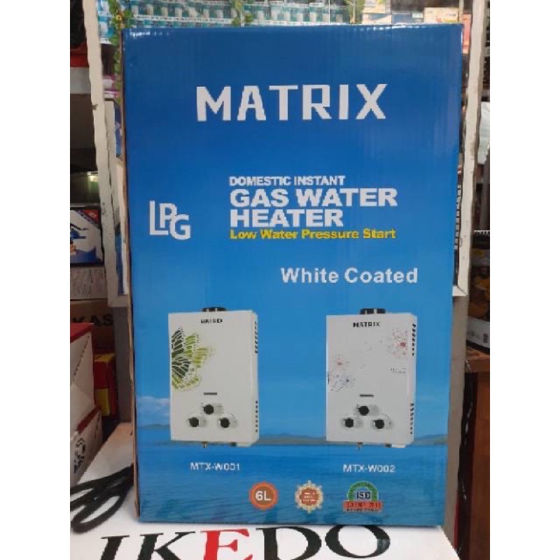 Water heater gas LPG MATRIX Pemanas air W001/002