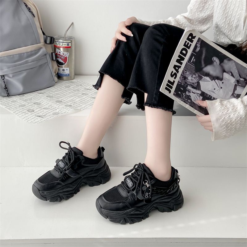 [GROSIR][COD] SEVEN_DAY SEPATU SNEAKERS PUTIH WANITA KOREA IMPORT SPORT SHOES HITAM H-921