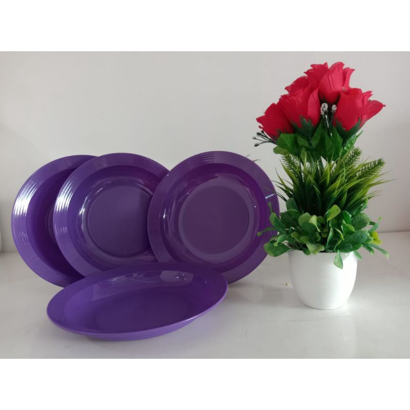Piring Makan Warna Plastik Crescendo Plate Tuppy