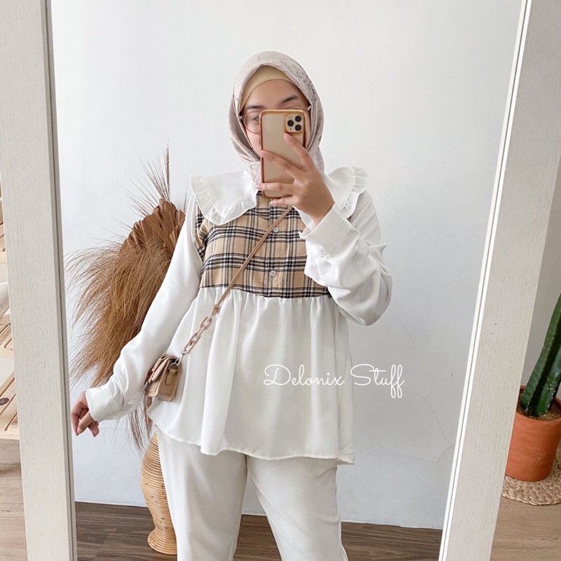 Shelby flanel peplum top