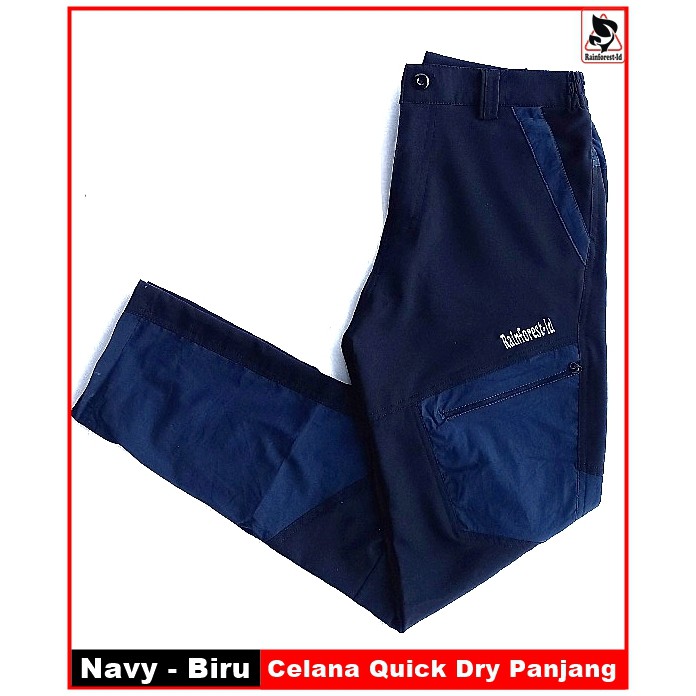Celana Quick Dry Strecth Rainforest-Id Celana Gunung Panjang Quick Dry Strecth (Varisai Navy-Biru)